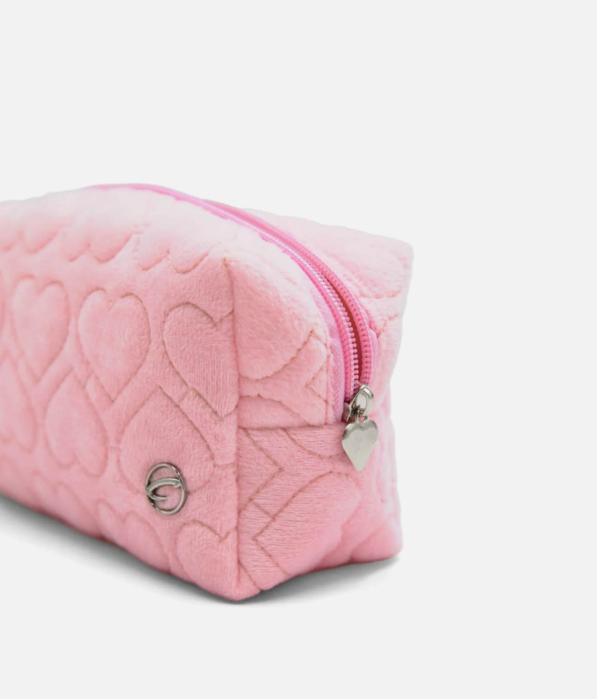Pink Heart Pouch, Lightweight Quilted Bag for Dance Essentials - B320