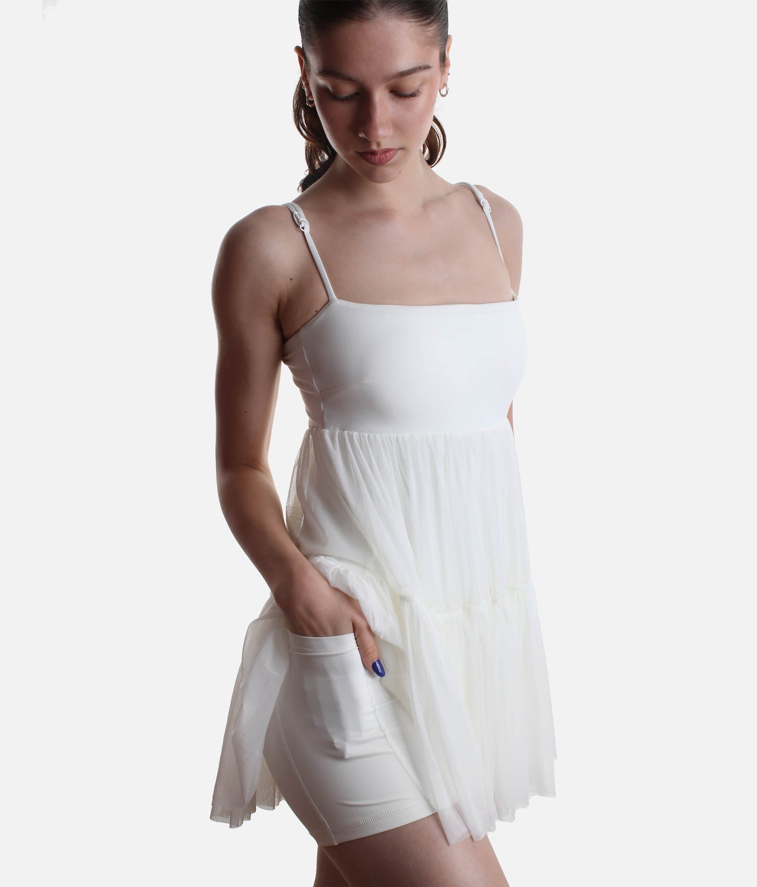 PIROUETTE BABYDOLL DRESS, Built-In Shorts, Pockets & Adjustable Straps