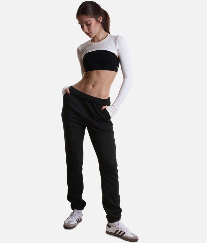 Rollover Waist Sweatpants – Oversized Cozy Fleece Joggers with Pockets