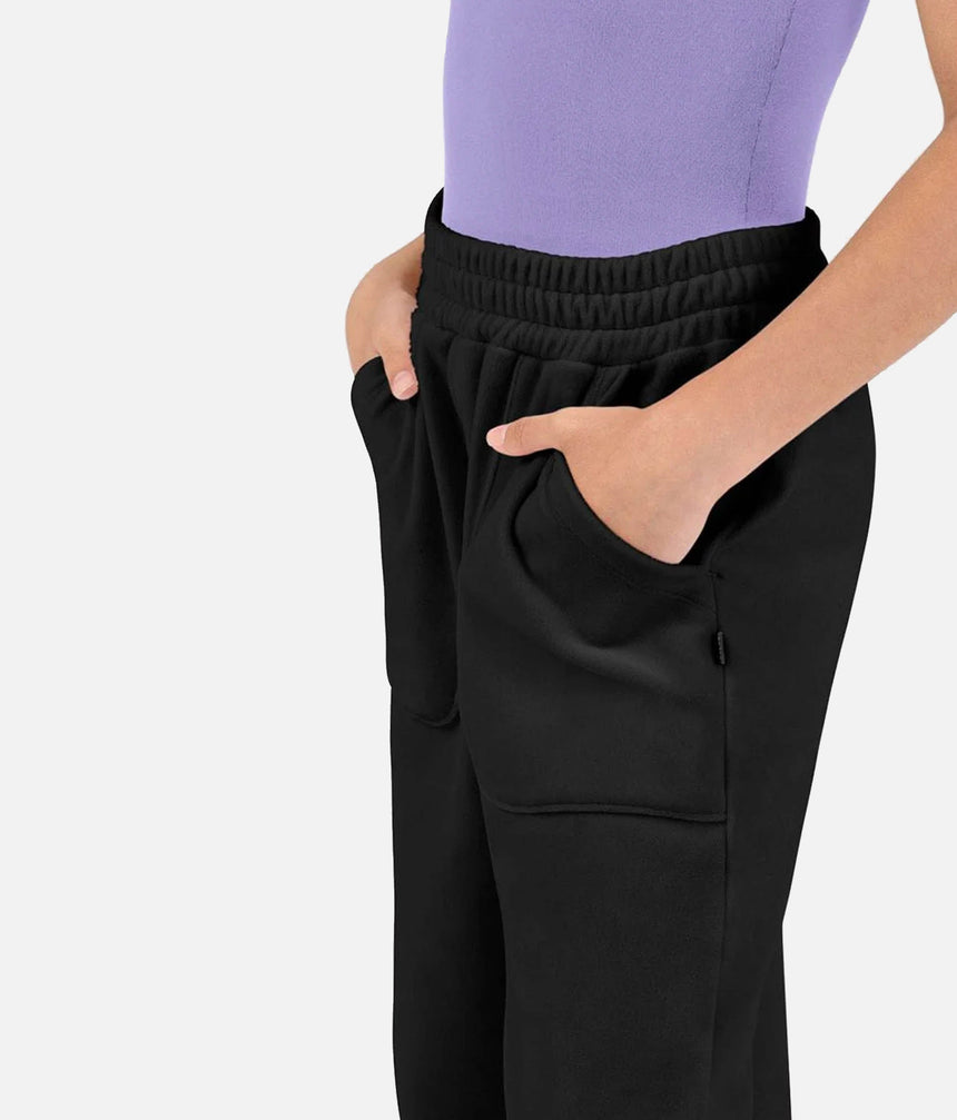 Girls Velvet Sweatpant, Cozy Dance Warm-Up with High Waist & Pockets - CP80004