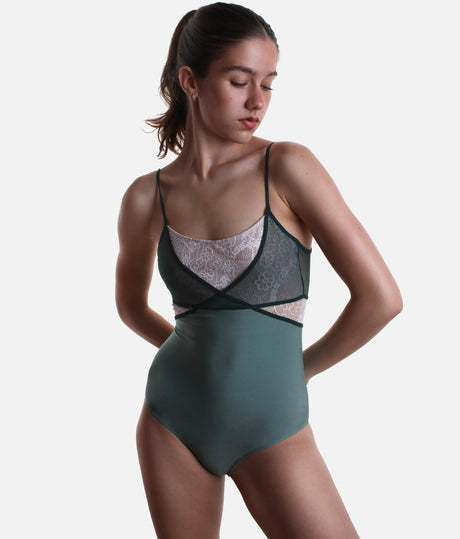Lightweight Camisole Leotard, Ballet Dancewear with Luxe Lace - BRIGID CL
