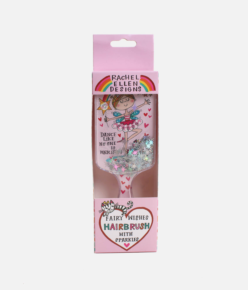 Fairy Wishes Hairbrush for Girls, Sparkly Detangling Brush with Stars - BRUSH03