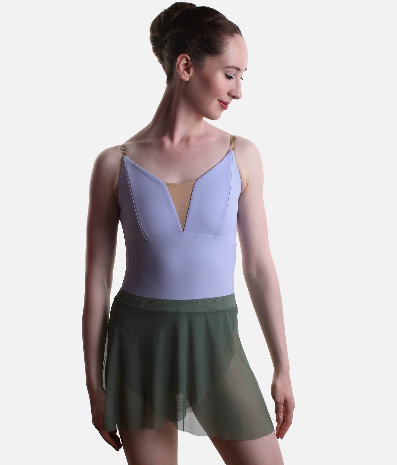 Elegant Pull-On Dance Skirt, Mock Wrap with Soft Waistband - CELINE