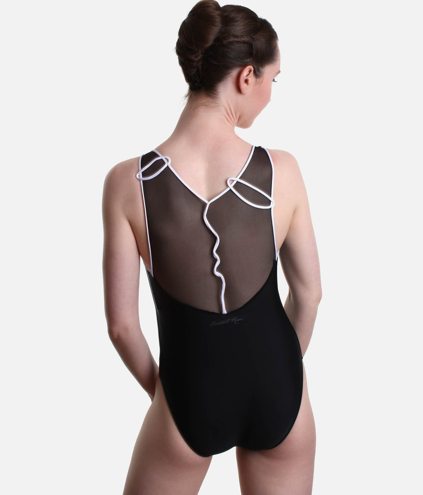 V-Neckline Dance Leotard, Artistic Mesh Back Design - CEZANNE