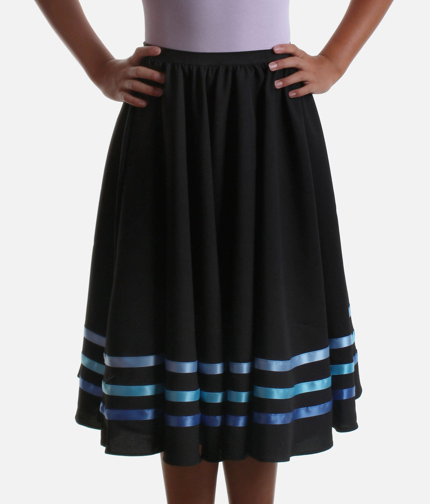 Girls Character Dance Skirt - RAD & ISTD Approved with 3 Ribbon Stripes