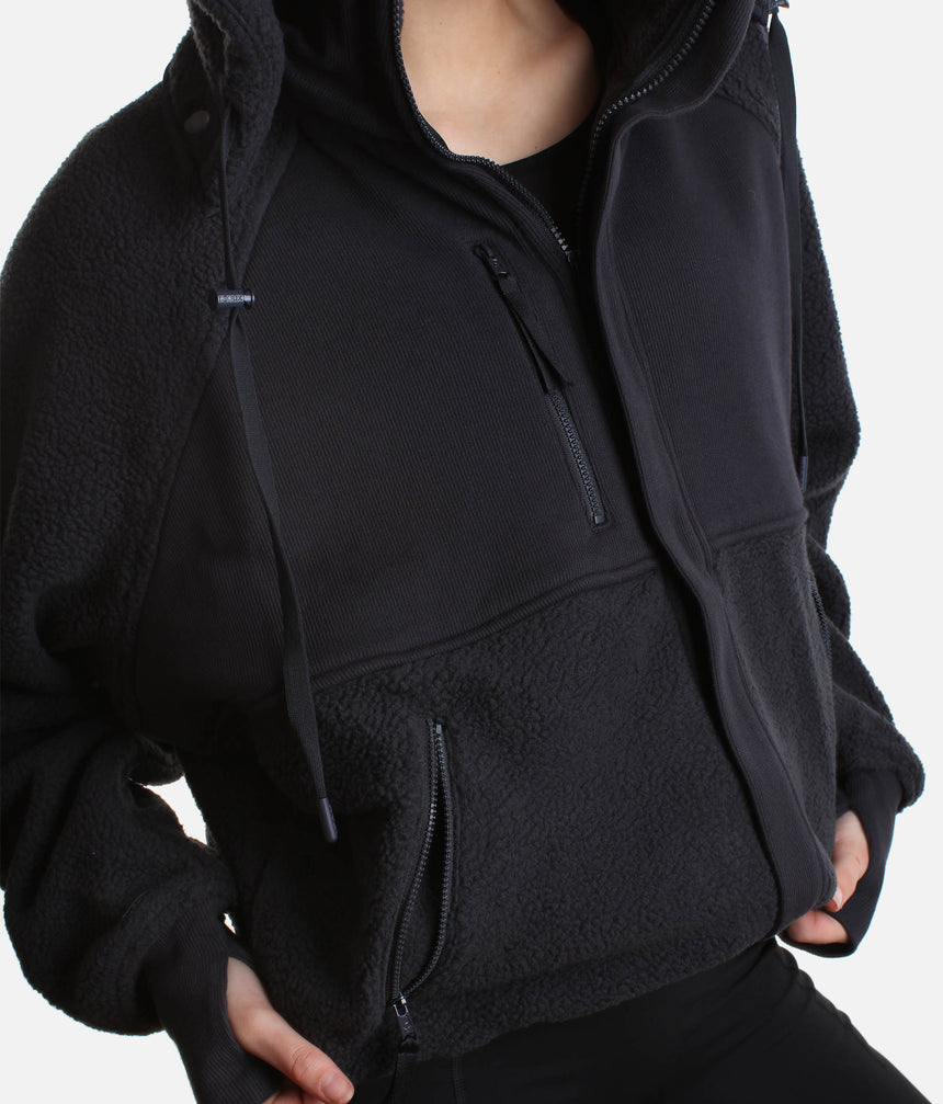 FIND YOUR INNER FLEECE Plush Jacket with Thumbholes & Hood