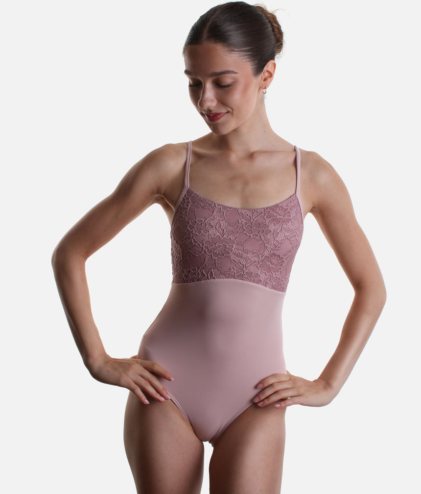 Chloe Rose Ballet Leotard • Elegant Floral Lace Camisole