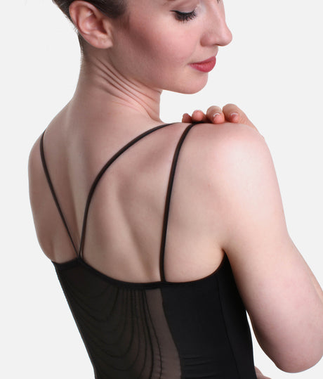 Camisole Leotard with Embroidered Mesh Back - CHAUCER