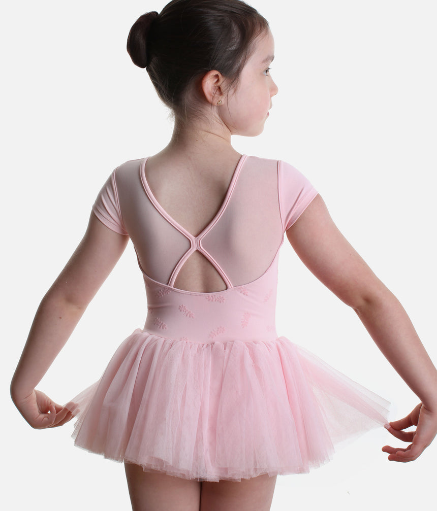 Girls Nora Floral Cap Sleeve Tutu Dress • Candy Pink CL20012