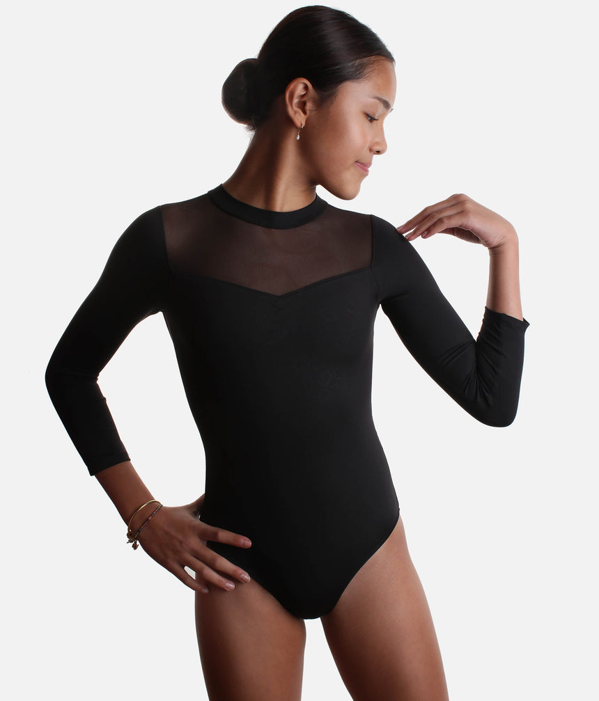 Girls Judy 3/4 Sleeve Leotard, Camellia Collection for Tween Dancers - CL60002