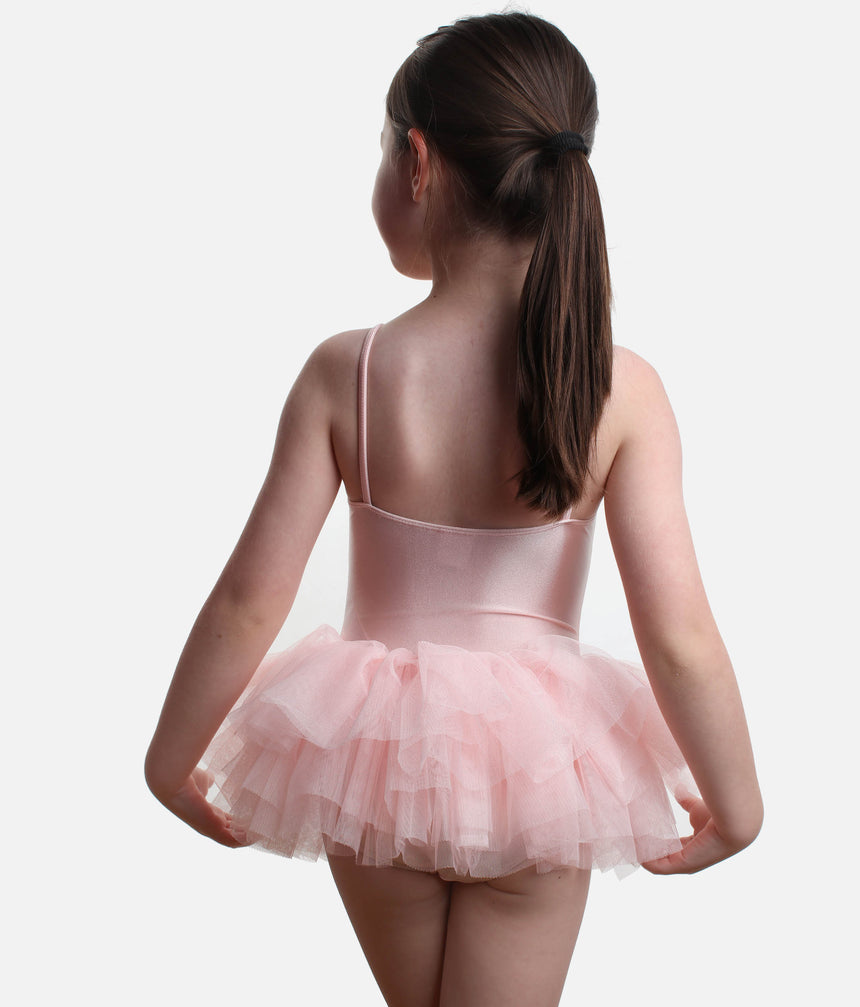 Girls’ Camisole Tutu Dress with Ruffle Tulle Neckline - CL7120