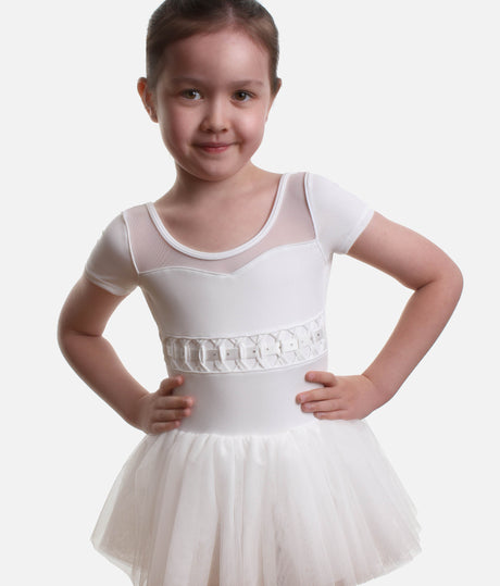 Girls Cap Sleeve Tutu Dress, Twist Detail - CL9262