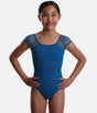 Girls Mesh Back Leotard, Twist Detail & Cap Sleeves - CL928