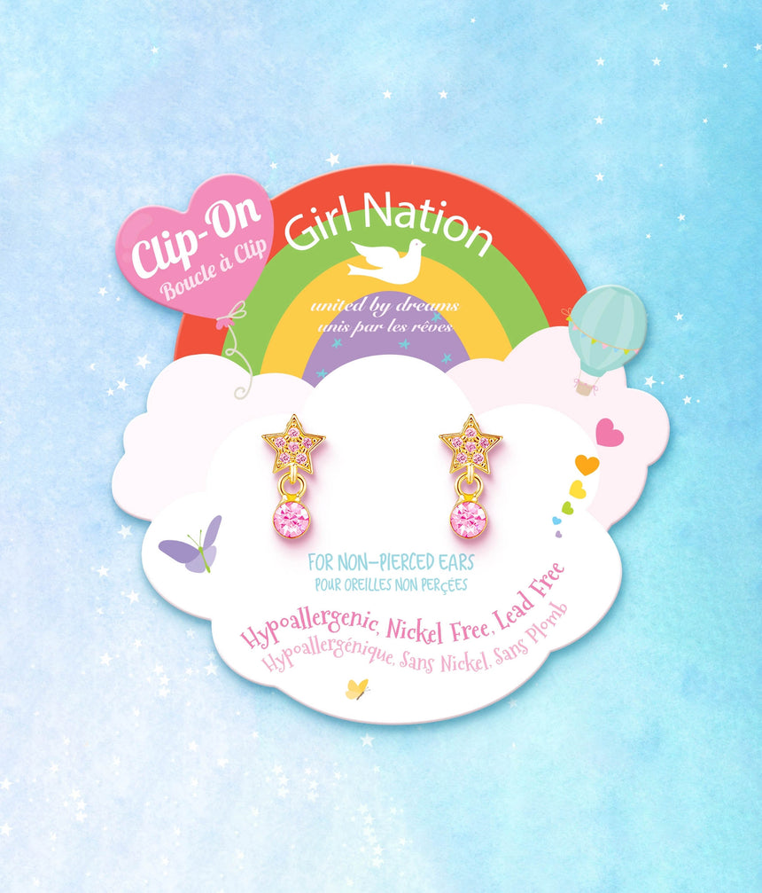 CLIP ON Earrings for Non-Pierced Ears - Little Luxe Star Drop
