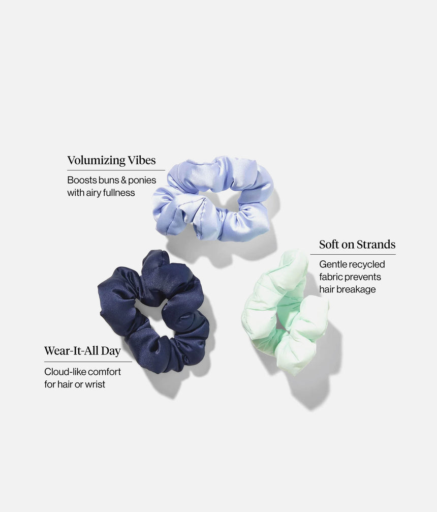 Garden Bouquet Cloud Scrunchies • 3-Piece Soft Hair Scrunchie Set