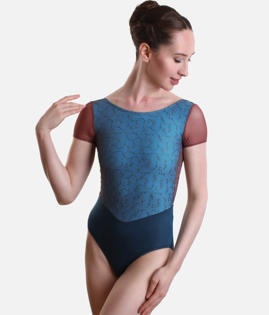 Professional Cap Sleeve Dance Leotard with Open Back - CORALIE