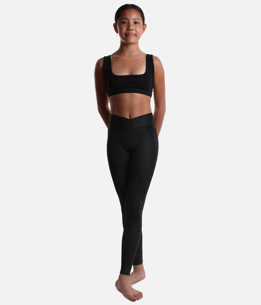 Girls Natalia V-Front Dance Leggings, Full Length Studio Essential - CP80002