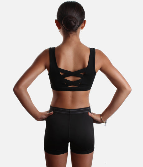 Plestra Girls Logo Shorts, High Waist for Dance & Gymnastics - CR90004