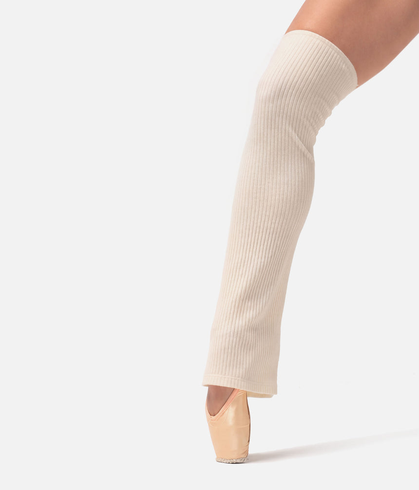 Knit Ballet Legwarmers, 65cm • Soft Pink & Light Cream