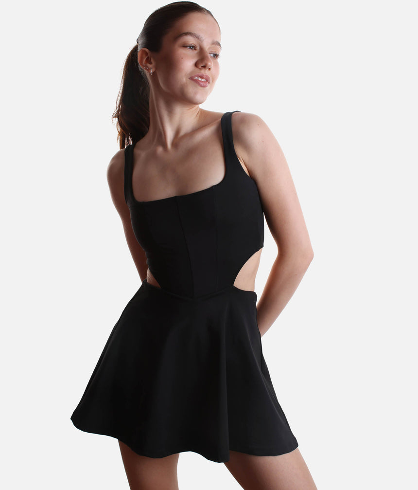 CUT IT OUT DRESS – Active Skater Dress with Pockets & Built-in Shorts