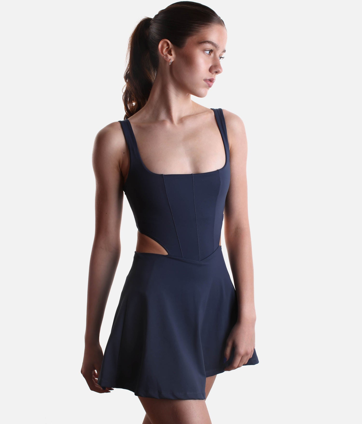CUT IT OUT DRESS – Active Skater Dress with Pockets & Built-in Shorts