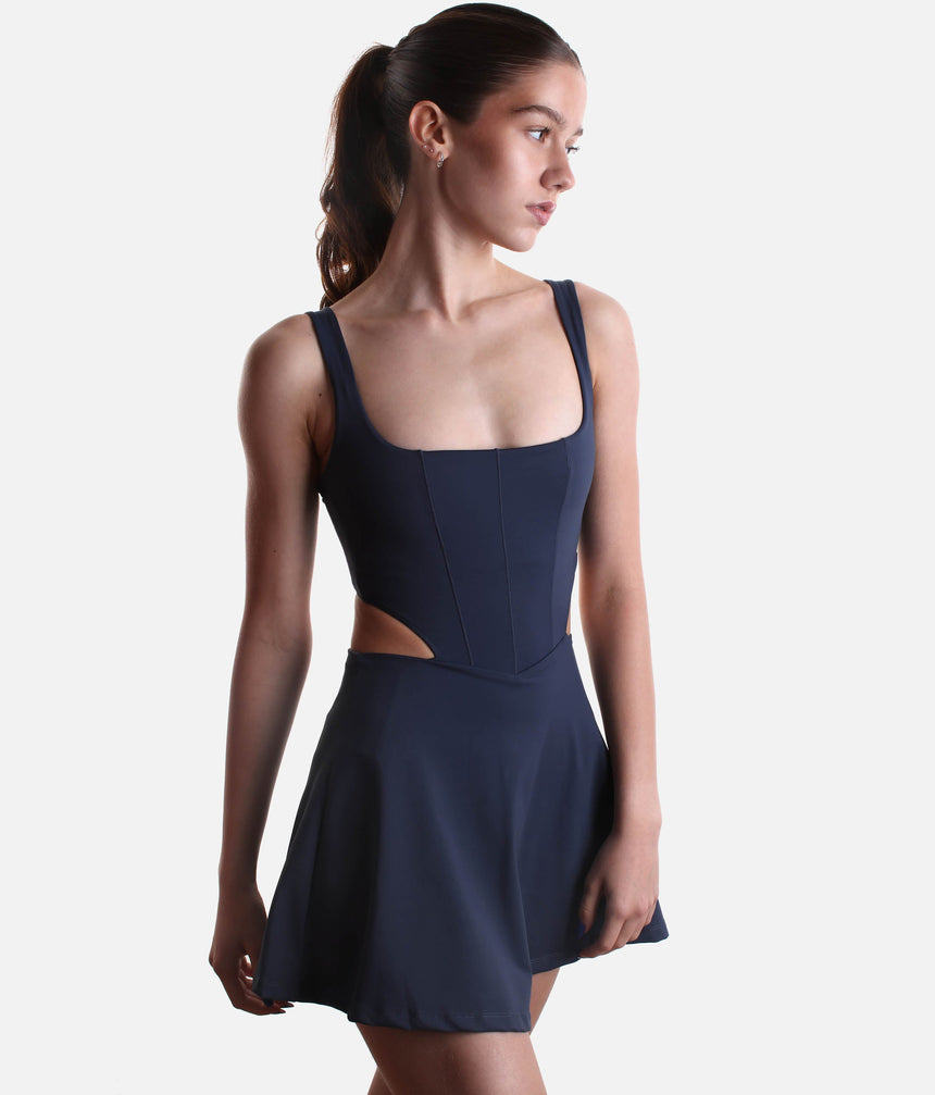 CUT IT OUT DRESS – Active Skater Dress with Pockets & Built-in Shorts