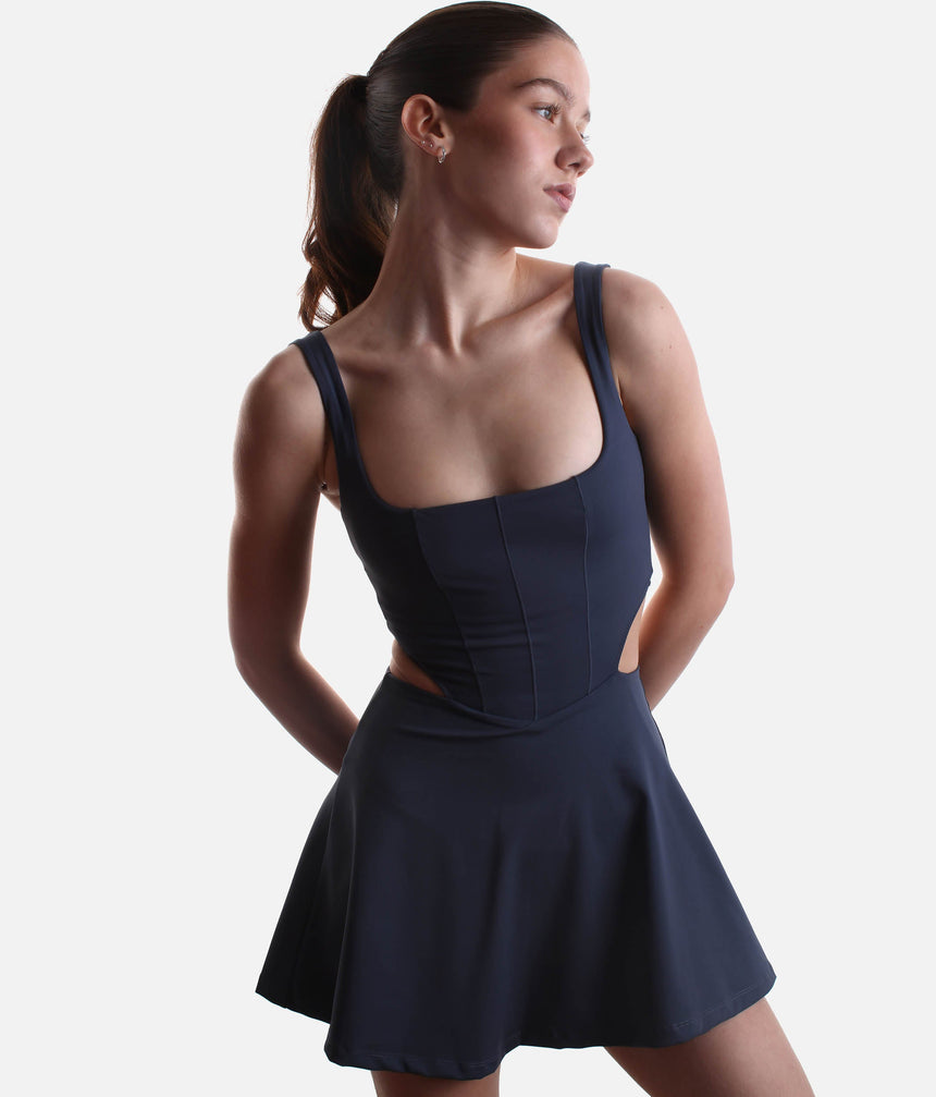 CUT IT OUT DRESS – Active Skater Dress with Pockets & Built-in Shorts