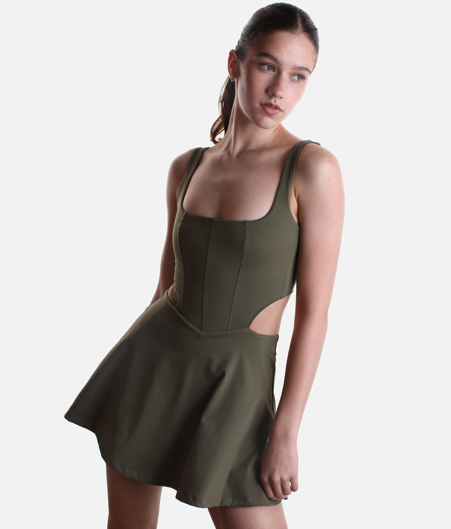 CUT IT OUT DRESS – Active Skater Dress with Pockets & Built-in Shorts