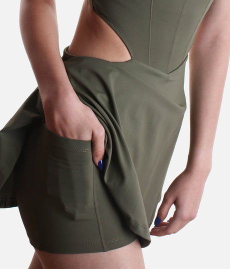 CUT IT OUT DRESS – Active Skater Dress with Pockets & Built-in Shorts