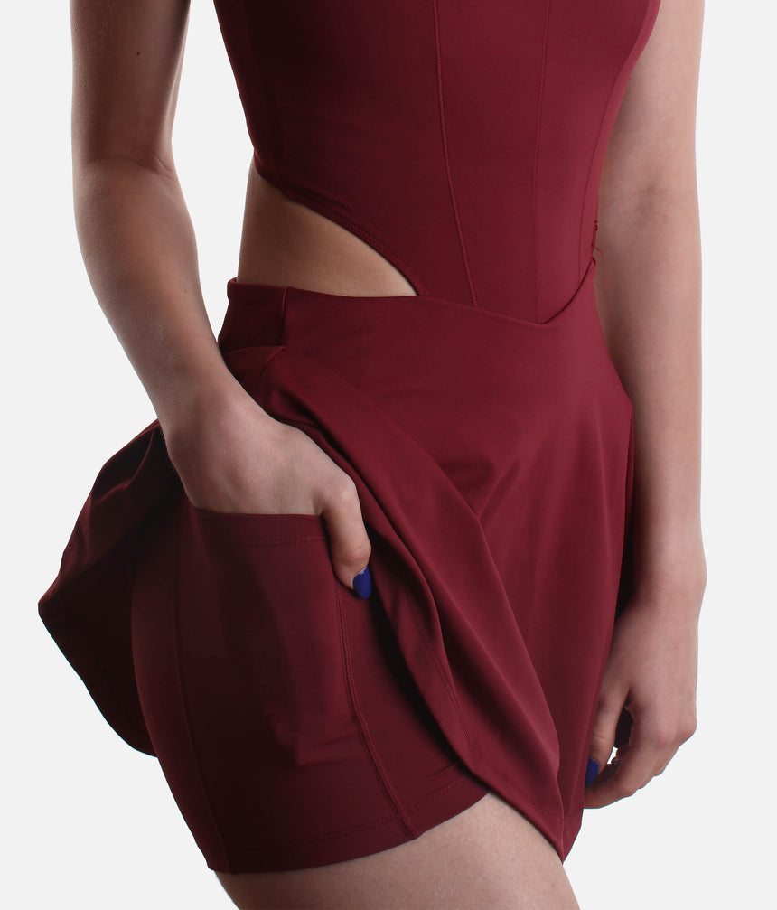 CUT IT OUT DRESS – Active Skater Dress with Pockets & Built-in Shorts