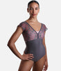 Deep V-Back Dance Leotard with Mesh & Flutter Sleeves - DAFNE GL MAGNETTE
