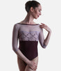 Low Back Embroidered Dance Leotard, Classy Collection - DIANA CL