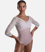 Romantic Long Sleeves Ballet Leotard with Low Back, Lace Detail - MAIA DI ROSE