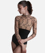 Long Sleeve Leotard with High Neck & Open Back - SELENE DI