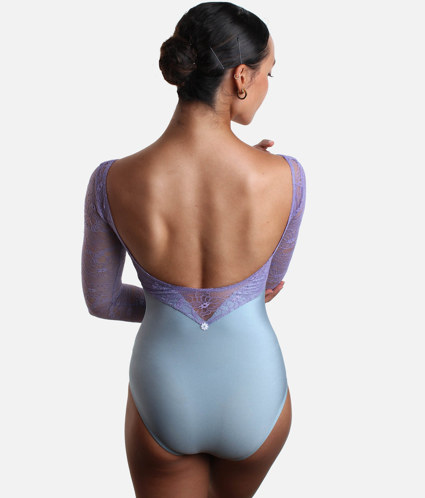 Ballet Leotard with Long Lace Sleeves, Icons Collection - VENERE DI ACQUA