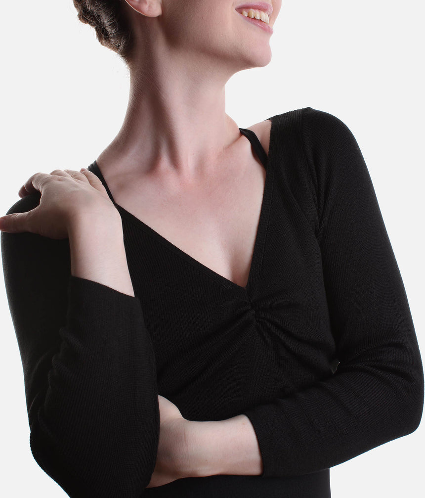 Cropped Warm-Up Top, Soft Knit Essential for Dancers - E11200