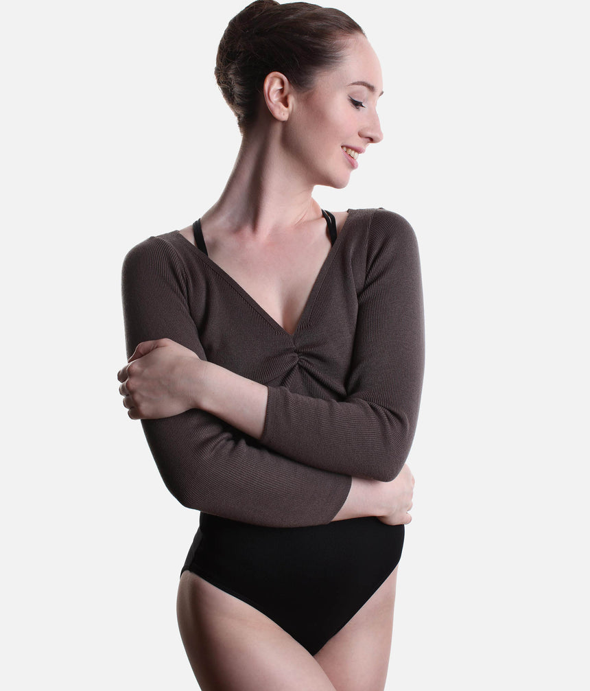 Cropped Warm-Up Top, Soft Knit Essential for Dancers - E11200