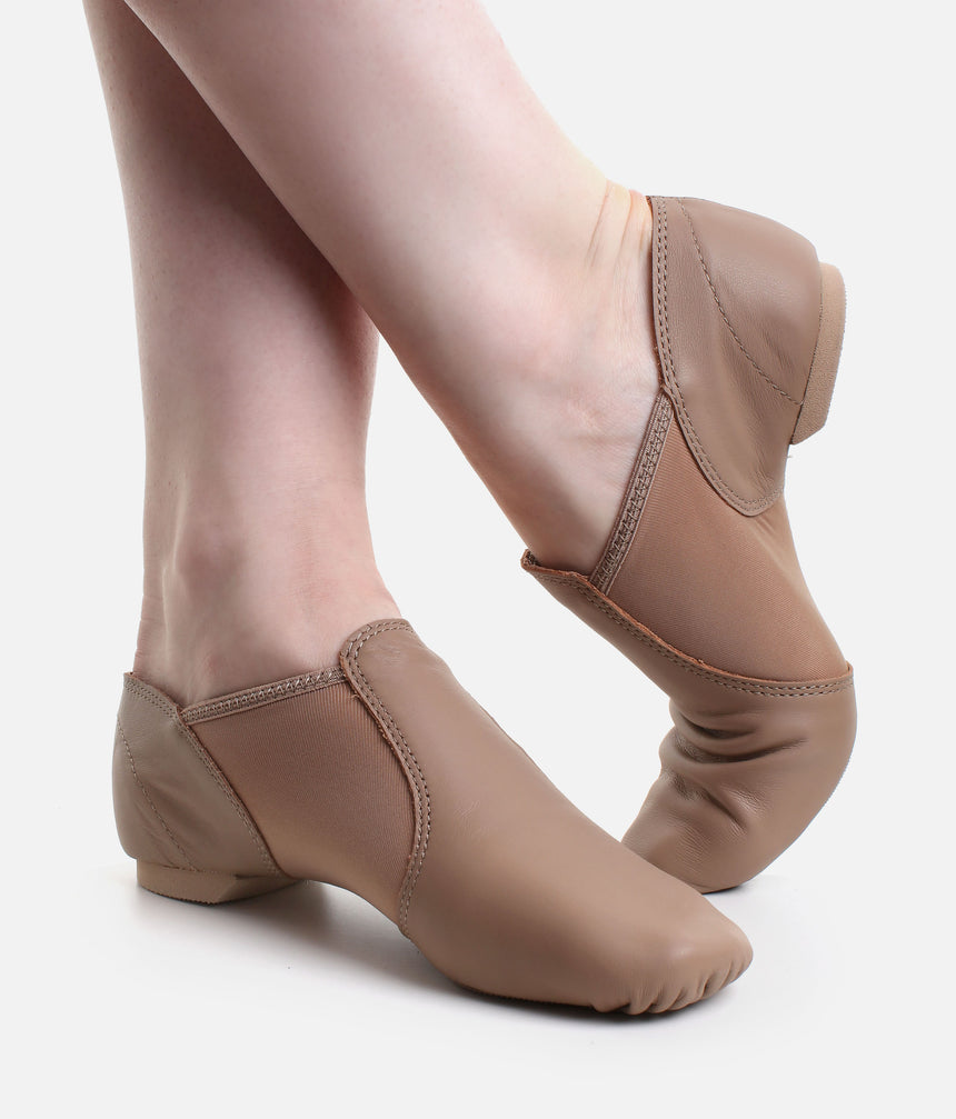E-Series Adult Leather Slip-On Jazz Shoes, Split Sole • EJ2
