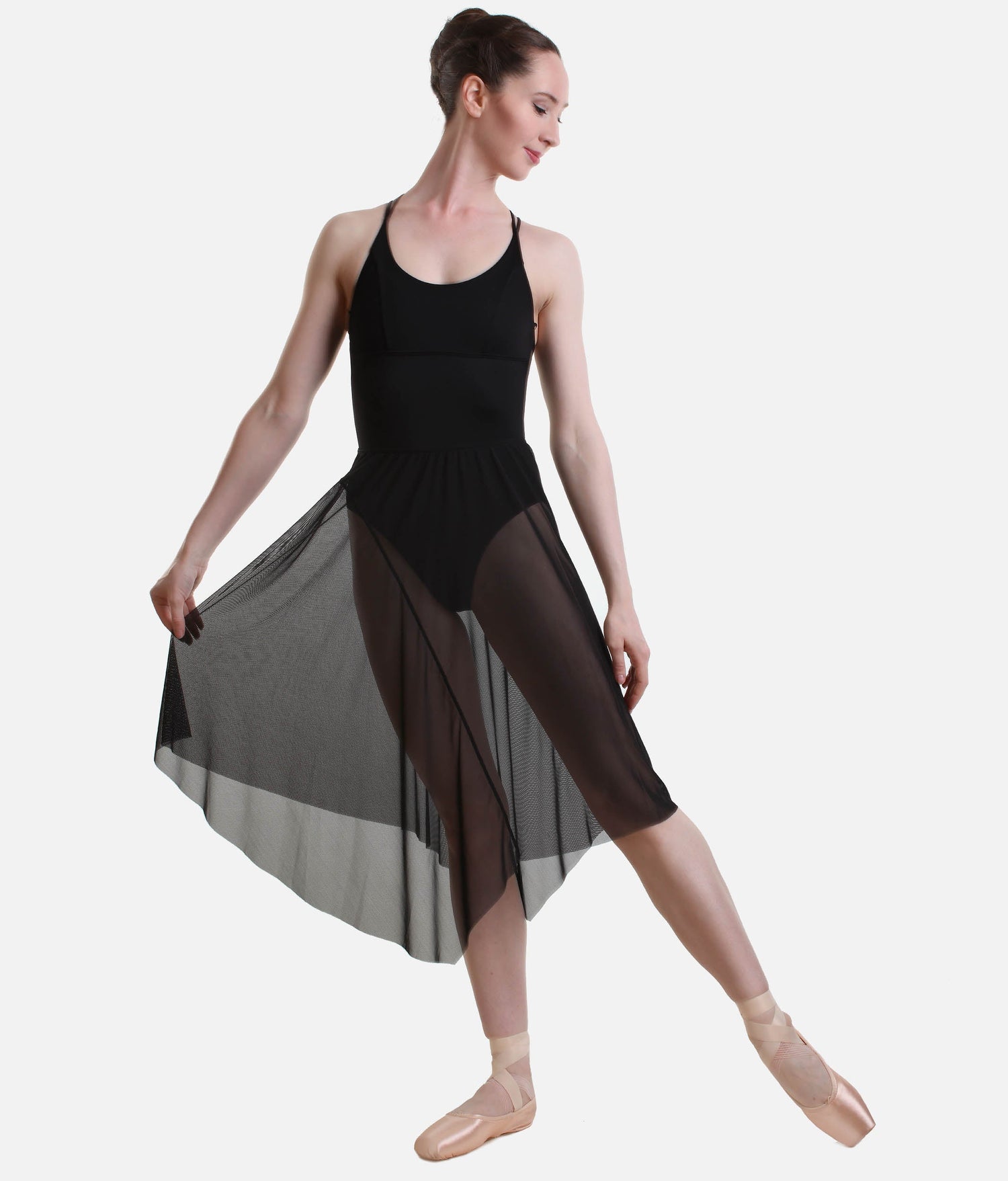 Asymmetrical Long Skirt, Elegant Mesh Skirt for Ballet & Contemporary - FABIA