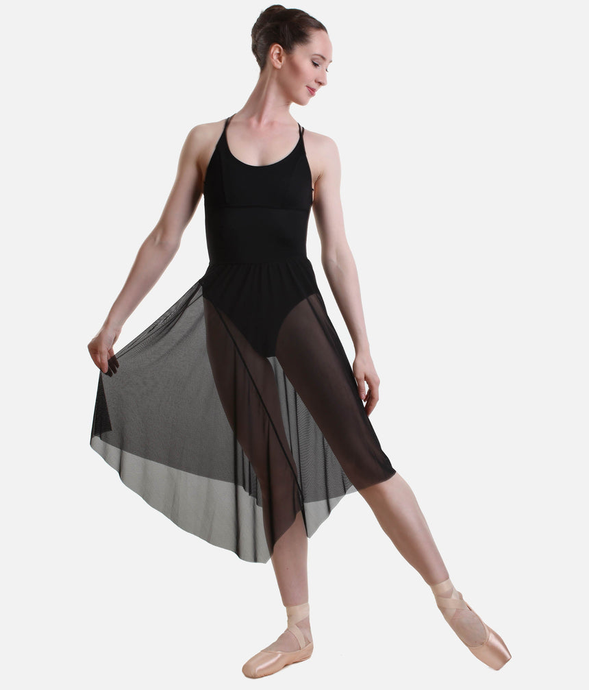 Asymmetrical Long Skirt, Elegant Mesh Skirt for Ballet & Contemporary - FABIA