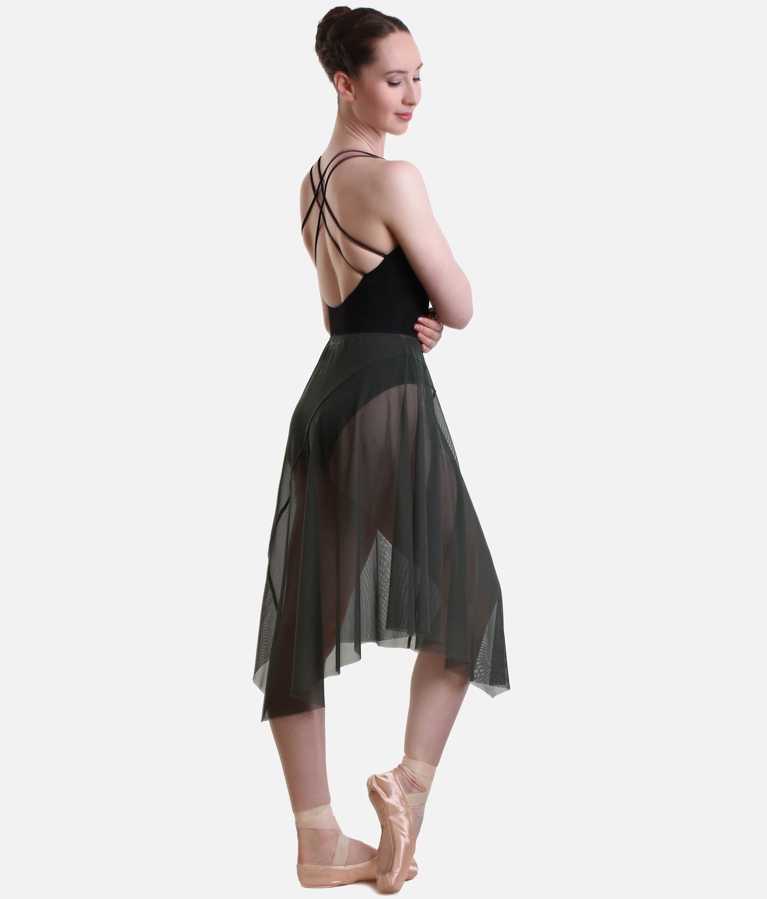 Asymmetrical Long Skirt, Elegant Mesh Skirt for Ballet & Contemporary - FABIA