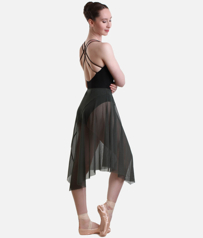Asymmetrical Long Skirt, Elegant Mesh Skirt for Ballet & Contemporary - FABIA