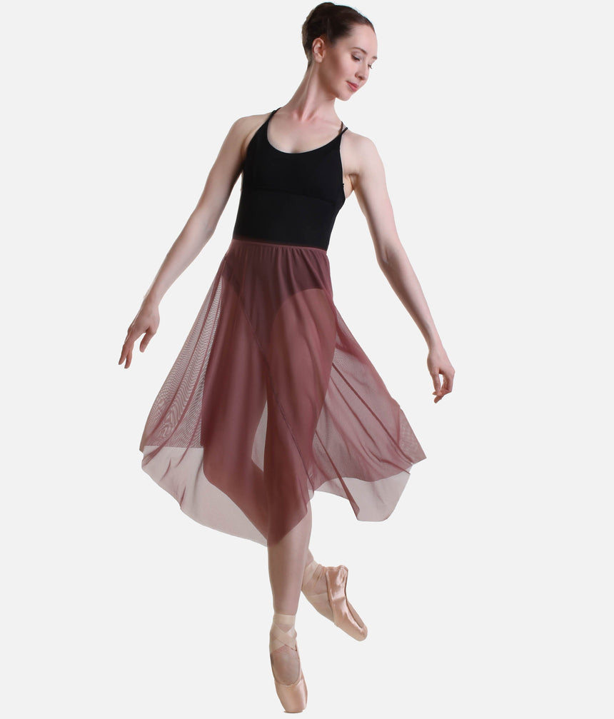 Asymmetrical Long Skirt, Elegant Mesh Skirt for Ballet & Contemporary - FABIA