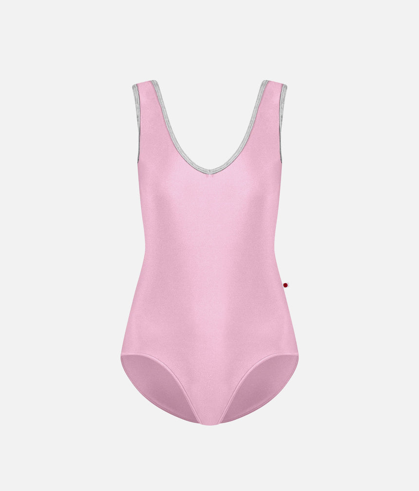 Gina V-Neck Ballet Leotard • Confetti & Silver