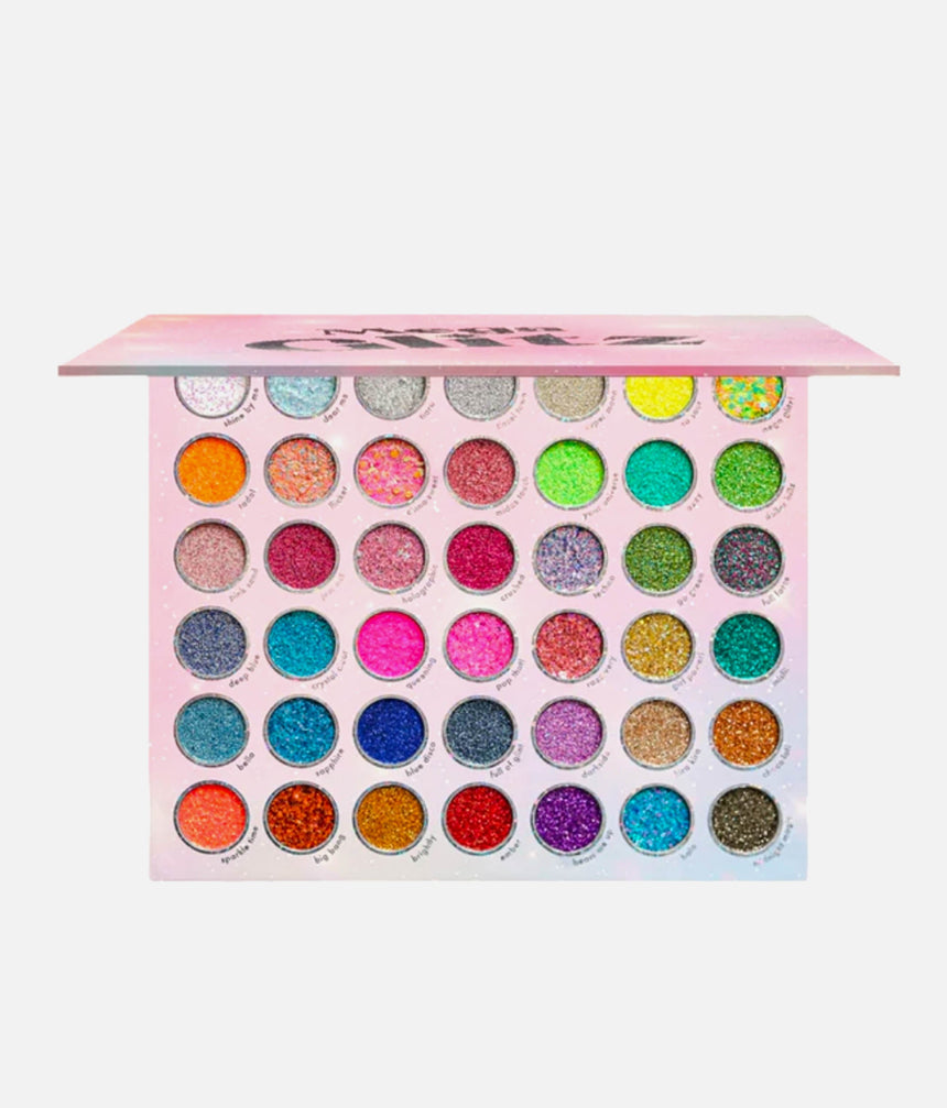 Eye & Body Glitter Palette with 42 Bold, Holographic & Metallic Shades - MEGA GLITZ