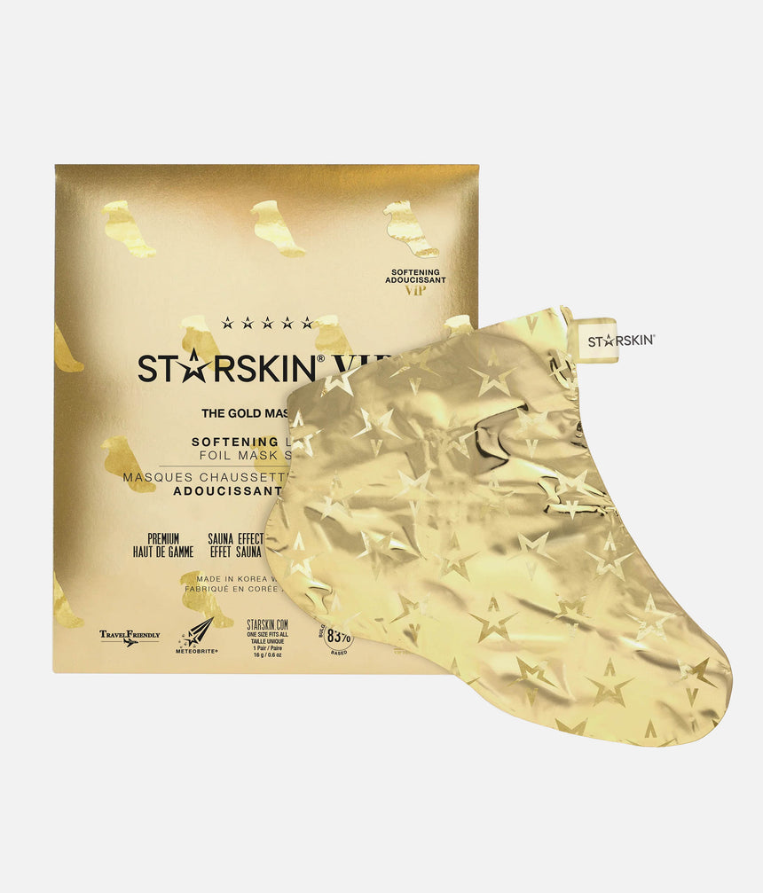 VIP GOLD MASK FOOT 3+1 SET, Hydrating Foil Socks with Rose & Shea Butter