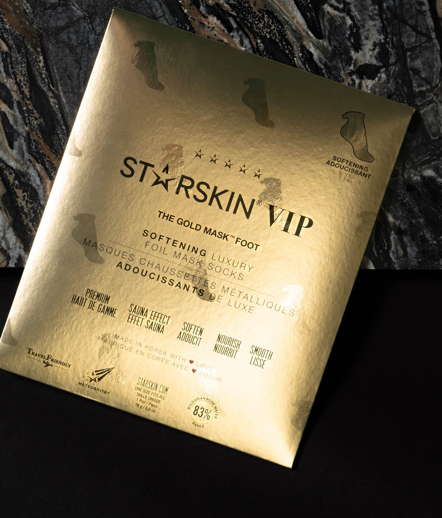 VIP GOLD MASK FOOT 3+1 SET, Hydrating Foil Socks with Rose & Shea Butter