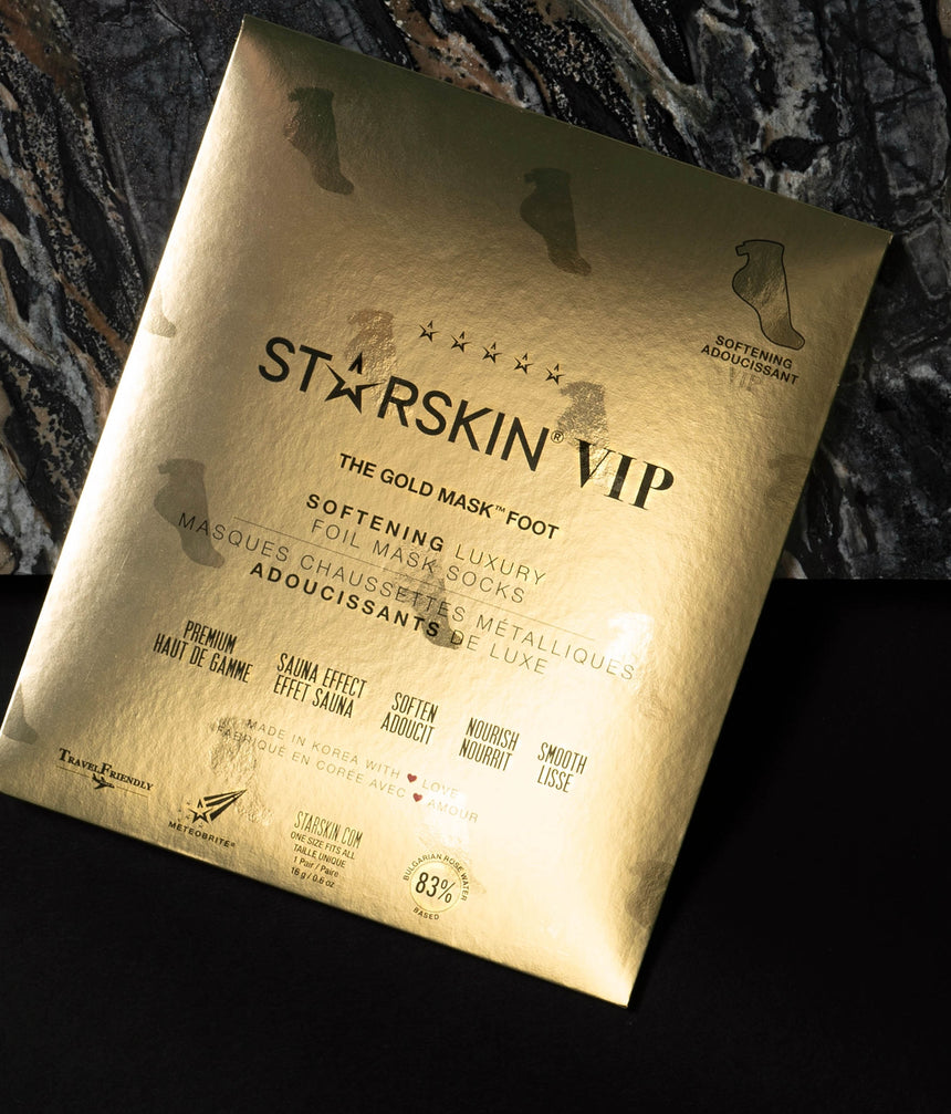 VIP GOLD MASK FOOT 3+1 SET, Hydrating Foil Socks with Rose & Shea Butter