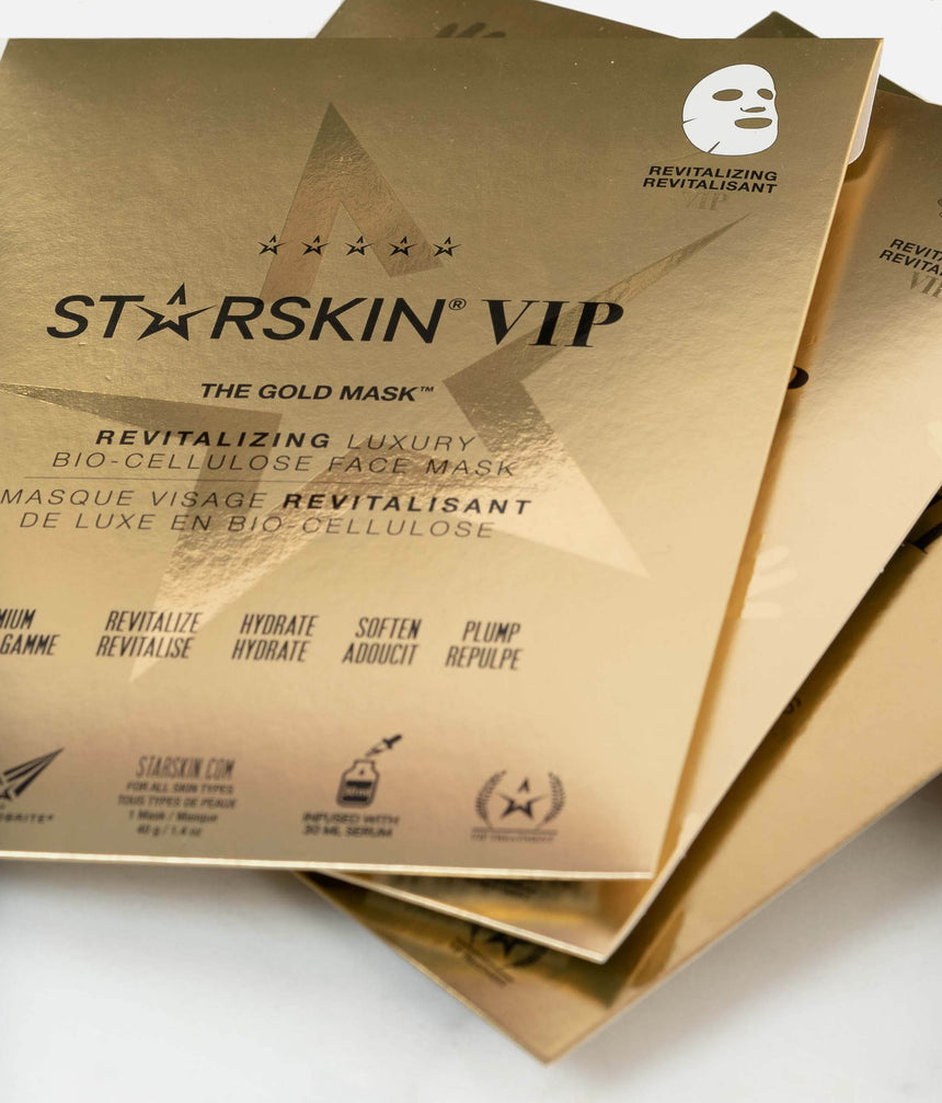 VIP THE GOLD MASK 3+1 Set, Luxury Bio-Cellulose Hydrating Face Mask