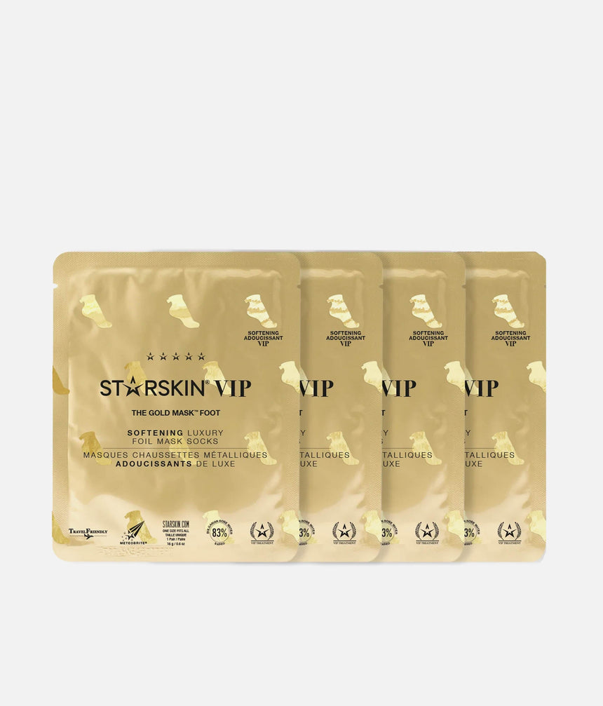 VIP GOLD MASK FOOT 3+1 SET, Hydrating Foil Socks with Rose & Shea Butter